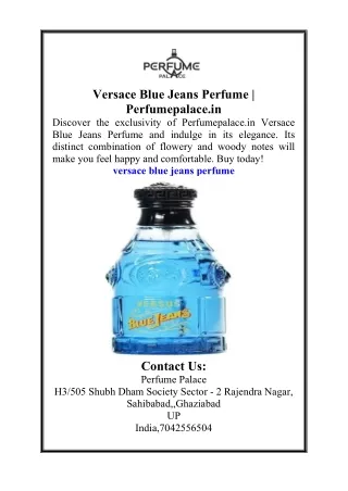 Versace Blue Jeans Perfume  Perfumepalace.in