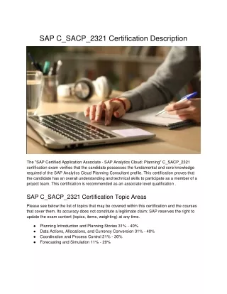 SAP C_SACP_2321 Certification Description