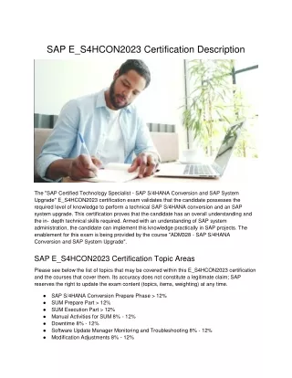 SAP E_S4HCON2023 Certification Description
