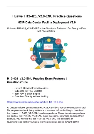 Challenging Huawei H12-425_V2.0-ENU Practice Questions Complete Exam Preparation