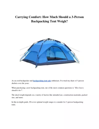 backpacking tent sale