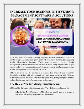 Streamline Operations with Top-notch Vendor Management Software