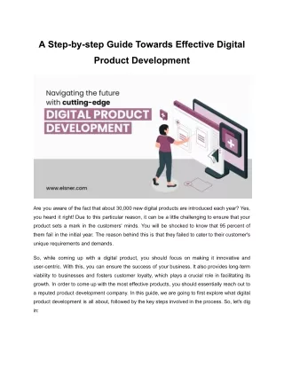 A Step-by-step Guide Towards Effective Digital Product Development
