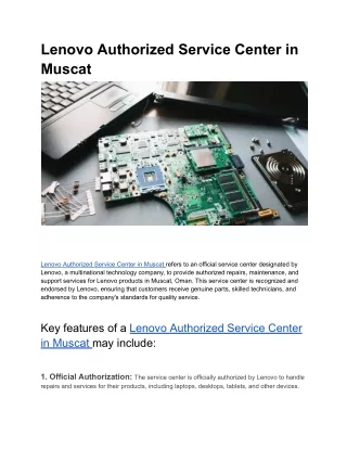 Lenovo Authorized Service Center in Muscat