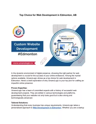 Top Choice for Web Development in Edmonton, AB