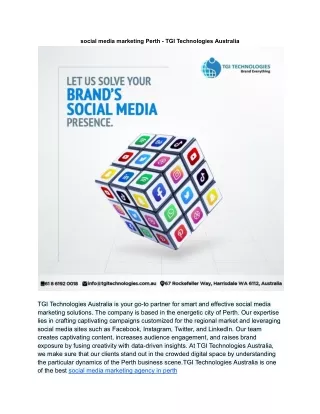 Social media marketing perth