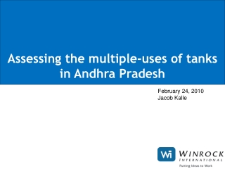 Assessing the multiple-uses of tanks in Andhra Pradesh