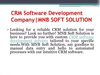 CRM Software Development Company