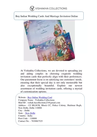 Buy Online Wedding Card