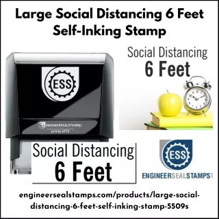 Large Social Distancing 6 Feet Self-Inking Stamp