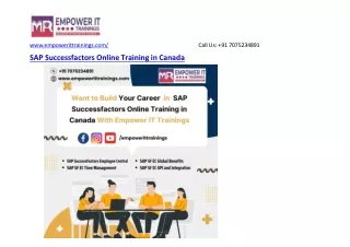 Best SAP Successfactors Online Training in Canada