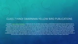 Class 7 Hindi Swarnima-Yellow Bird Publications