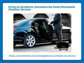 Unmasking the Finest Minneapolis Chauffeur Services