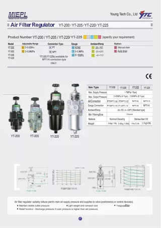 Air Filter Regulator Dealers | YTC INDIA