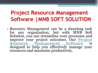 Project Resource Management Software