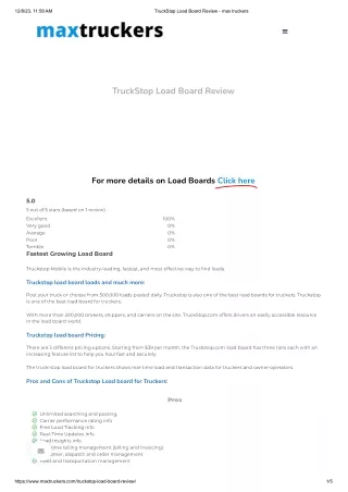 TruckStop Load Board Review - max truckers