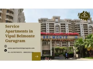 Service Apartments in Vipul Belmonte Gurugram | Vipul Belmonte in Gurgaon for Re
