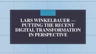 Lars Winkelbauer — Putting the Recent Digital Transformation in Perspective