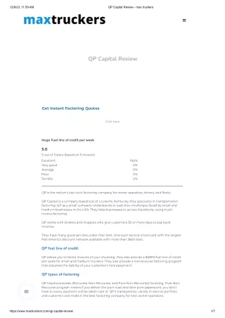 QP Capital Review - max truckers