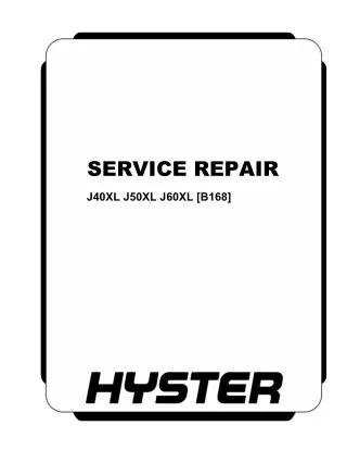 Hyster B168 (J60XL) Forklift Service Repair Manual