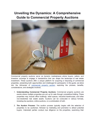 Unveiling the Dynamics: A Comprehensive Guide to Commercial Property Auctions