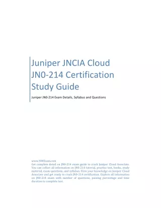 Juniper JNCIA Cloud JN0-214 Certification Study Guide