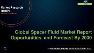 Spacer Fluid Market will reach at a CAGR of 5.1% from to 2030