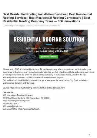 Best Residential Roofing installation Services  and Residential Roofing Services Texas