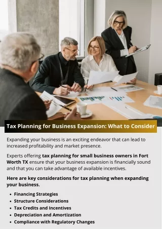 Tax Planning for Business Expansion: What to Consider