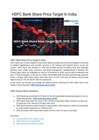 HDFC bank share price in 2024