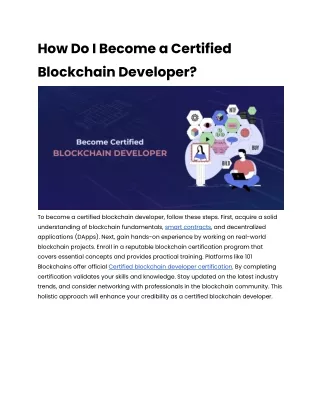 How Do I Become Certified Blockchain Developer_