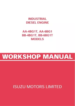 JCB Isuzu Engine BB-6BG1T Service Repair Manual