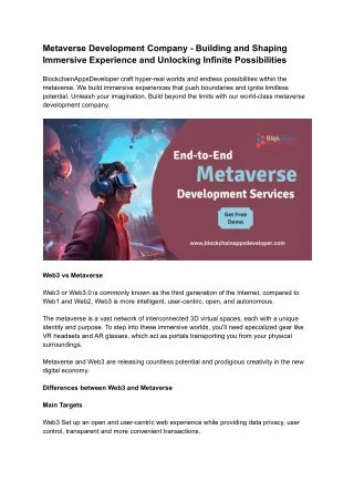 Metaverse Development and Services