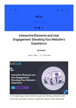 Interactive Elements and User Engagement Elevating Your Website's Experience