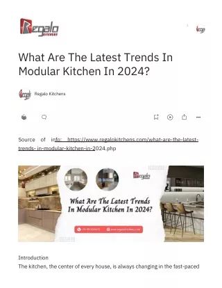 What Are The Latest Trends In Modular Kitchen In 2024