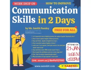 FREE Workshop on How to Improve Communication skills - Naresh IT