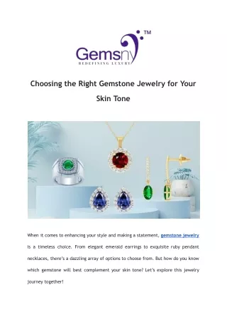 The Best Gemstone Jewelry for Your Skin Tone: Top Picks