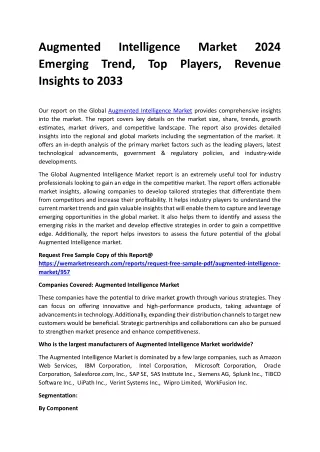 Augmented Intelligence Market 2024 Emerging Trend
