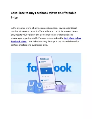 Best Place to Buy Facebook Views at Affordable Price