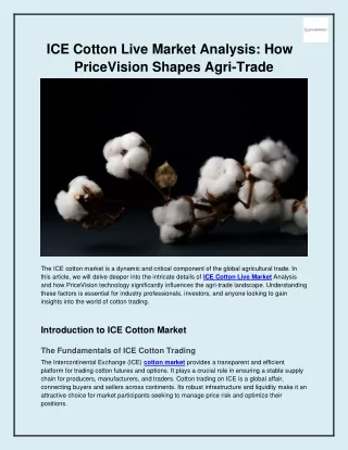 ICE Cotton Live Market Analysis_ How PriceVision Shapes Agri-Trade