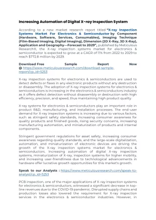 X-ray Inspection Systems Market for Electronics & Semiconductors