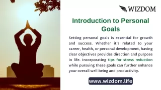 Introduction to Personal Goals | Wizdom