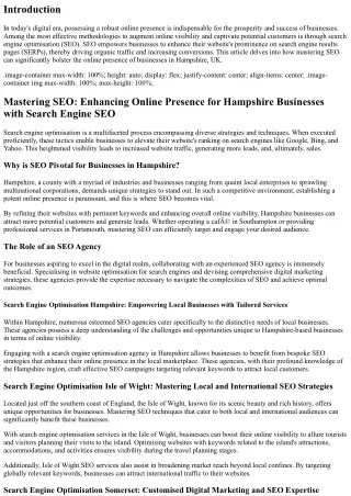 Mastering SEO: How Search Engine SEO Boosts Online Presence for Businesses in Ha