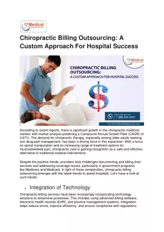 Chiropractic Billing Outsourcing A Custom Approach For Hospital Success