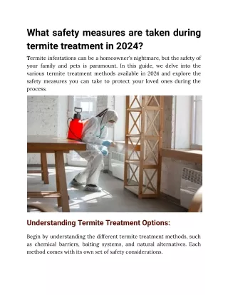 What safety measures are taken during termite treatment in 2024