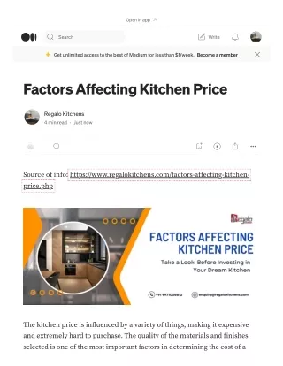 Factors Affecting Kitchen Price