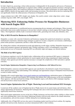 Mastering SEO: How Search Engine SEO Boosts Online Presence for Businesses in Ha