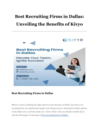 Best Recruiting Firms in Dallas