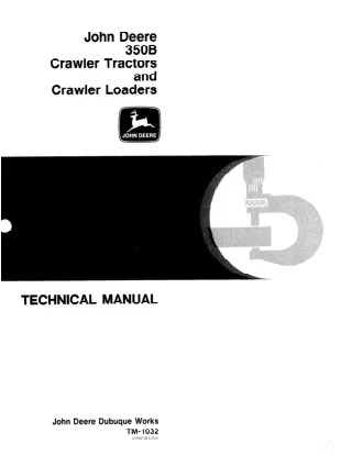 JOHN DEERE 350B CRAWLER TRACTOR Service Repair Manual