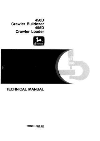 John Deere 450D Crawler Bulldozer Service Repair Manual (tm1291)